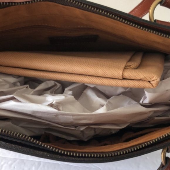 Patricia Nash Alessano Leather Handbag Tote Tan Brown Handbag Purse - Picture 11 of 14